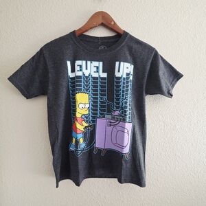Bart Simpson "Level Up" boys size Gamer MEDIUM  Graphic T-shirt